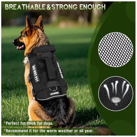 WINSEE Service Dog Harness - Black - Picture 4 of 9